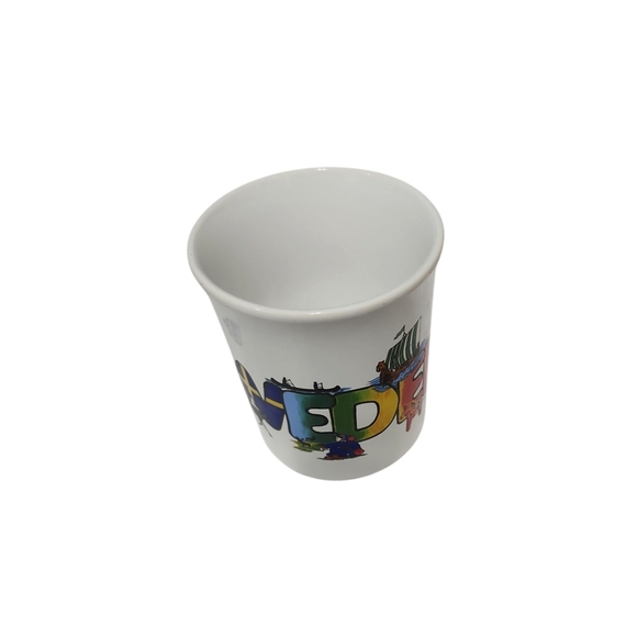 Excellent Condition One Of A Kind White Mug with Sweden Design - Picture 3 of 5